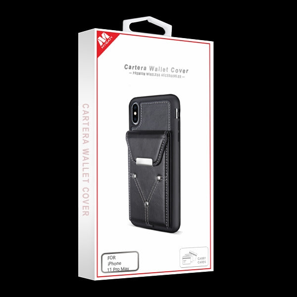 APPLE IPHONE 11 PRO MAX - MYBAT Buckle Wallet Cover with Magnetic buckle - BLACK (9505)