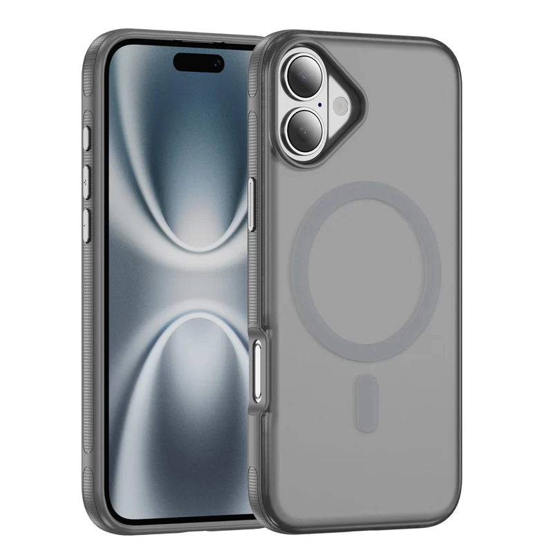 Frosted Translucent Back Hybrid Case with Magnetic Circle For  IPHONE 17 Shockproof Matte Thin - GRAY ( 1103758) (MSRP $39.99)