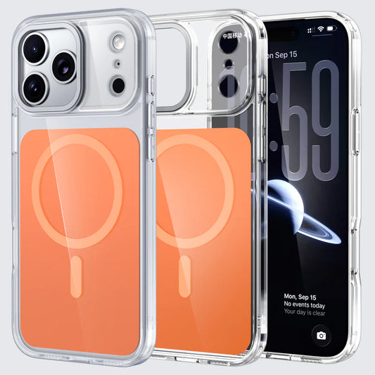 iPhone 17 Pro Max Cloud Mirror Acrylic Transparent Shockproof MagSafe Phone Case - ORANGE ( 1107937) (MSRP $59.99)