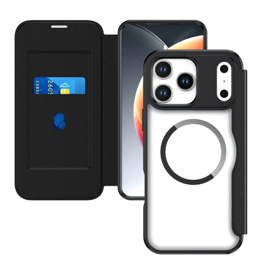 RFID Block Wallet Magnetic Clear Cover For iPhone 17 Pro Max - Black ( 1107935) (MSRP $59.99)
