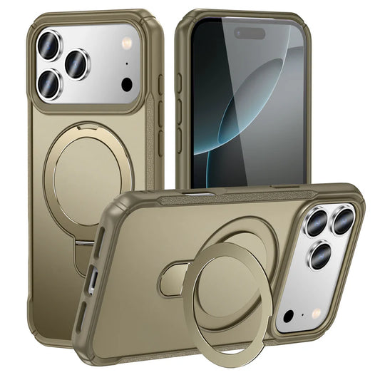 hybrid protective phone case with an integrated magnetic ring kickstand For IPHONE 17 PRO MAX - KHAKI  ( 1103771) (MSRP $39.99)
