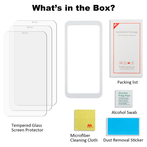 Apple iPhone 11 / XR MyBat (3 Pack) Tempered Glass Screen Protector with Installation Frame - Clear (1103721)