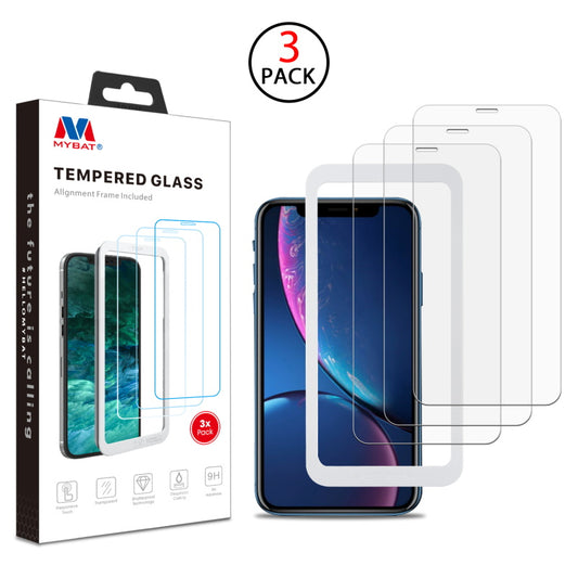 Apple iPhone 11 / XR MyBat (3 Pack) Tempered Glass Screen Protector with Installation Frame - Clear (1103721)