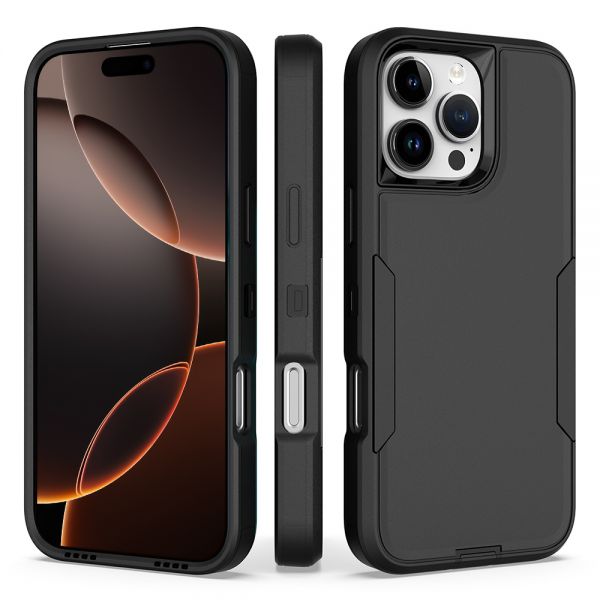 Cube® - Apple iPhone 16 Pro Max (6.9) - Black Heavy Duty Rugged Cover PC with Soft Black TPU Protective Bumper in Cube Retail Box (1103058) (MSRP 39.99)