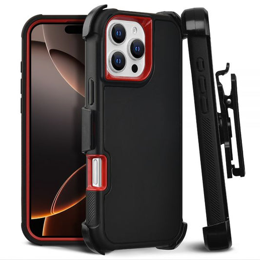 Cube® - Apple iPhone 16 Pro Max (6.9) - Slim Tough Pro Case - Red PC Hard Cover with Soft Black TPU Bumper Compatible with MagSafe Charger in Premium Box Packaging (1103063) (MSRP 49.99)