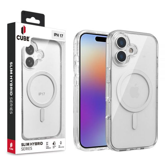 Cube® - Apple iPhone 17 (6.1) - Clear PC Hard Cover With Clear Protective Bumper Compatible with MagSafe Chatrger in Cube Retail Box (1103253) (MSRP $39.99)