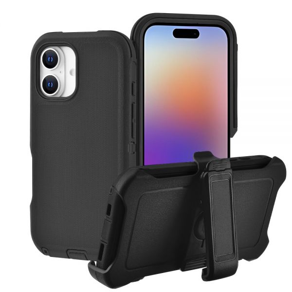 Cube® - Apple iPhone 17 (6.3) - Tough Pro Case with Holster Clip - Black PC Hard Cover with Soft Black TPU Bumper In Premium Box Packaging (1103257) (MSRP $69.99)