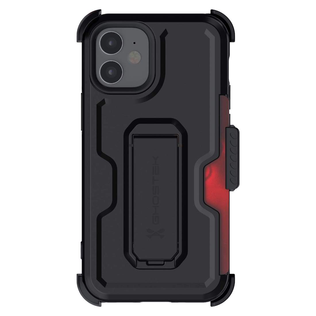 Apple iPhone 12 Mini 5.4 Ghostek Belt Clip Holster Phone Case w/Kickstand and Card Holder - Matte Black (1101719)