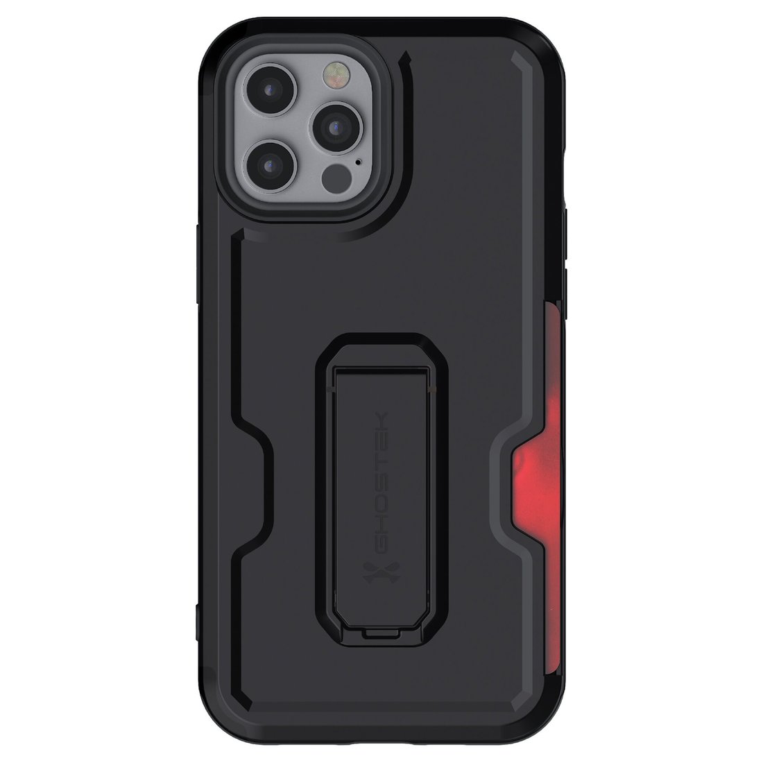 Apple iPhone 12 Pro Max Ghostek Belt Clip Holster Phone Case w/Kickstand and Card Holder - Matte Black (1101718)