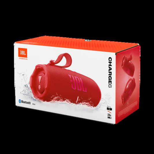 JBL Charge 6 - Portable Waterproof & Drop-Proof Bluetooth Speaker, Bold Pro Sound with AI Sound Boost, 28Hrs of Playtime, Built-in powerbank & Comes with a Sturdy/Removable Carrying Strap RED  ( 1103634) (MSRP $259.99)