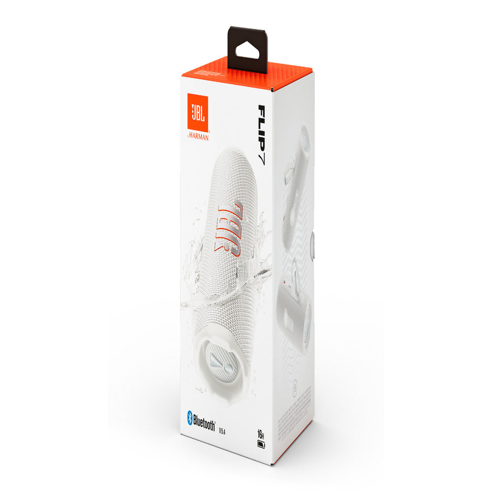 JBL Flip 7 - Portable Waterproof and Drop-Proof Speaker, Bold Pro Sound with AI Sound Boost, 16Hrs of Playtime, and PushLock System - white   ( 1103632) (MSRP $159.99)