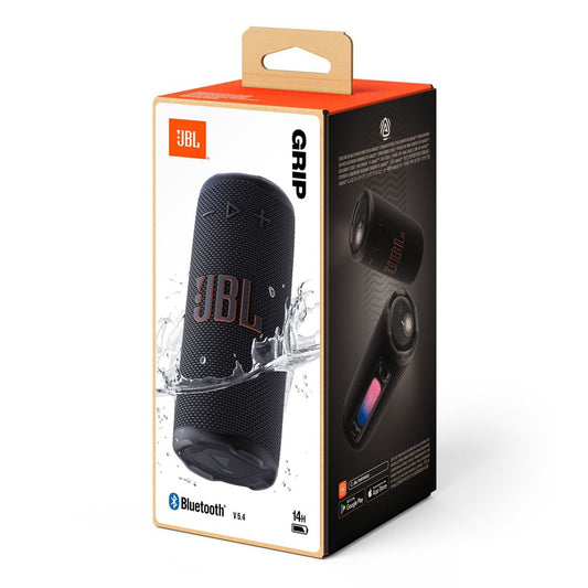 JBL Grip - Compact Bluetooth Speaker with Bold JBL Pro Sound and Ambient Light, up to 14 Hours of Playtime, Water, Dust and Drop-Proof (IP68), & Multi-Speaker Connection (Black)( 1103343) (MSRP $159.99)