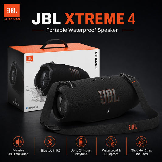 JBL Xtreme 4 Portable waterproof speaker with massive JBL Pro Sound and a convenient shoulder strap BLACK  1107903) (MSRP $349.99)