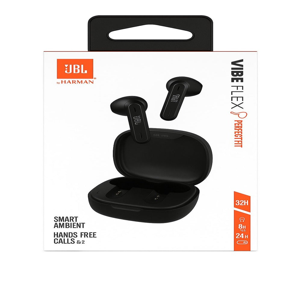 JBL Vibe Flex True Wireless Earbuds â€“ Bluetooth Earphones with Deep Bass Sound, IP54 Water & Dust Resistant, Long Battery Life, Voice Assistant Compatible, Open-Ear Design (NEW JBL RACK - JBL#1) ( 1103393) (MSRP $79.99)