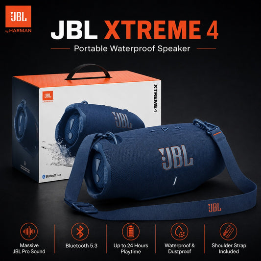 JBL Xtreme 4 Portable waterproof speaker with massive JBL Pro Sound and a convenient shoulder strap BLUE  1107904) (MSRP $349.99)
