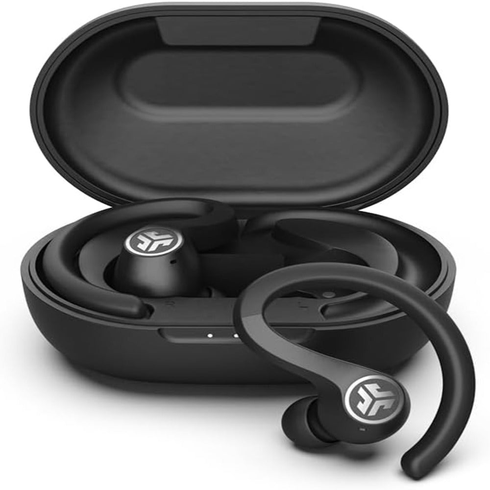 JLab JBuds Air Sport True Wireless Bluetooth Earbuds + Charging Case, Black, IP66 Sweat Resistance, Class 1 Bluetooth 5.0 Connection, 3 EQ Sound Settings JLab Signature, Balanced, Bass Boost  (1102925)