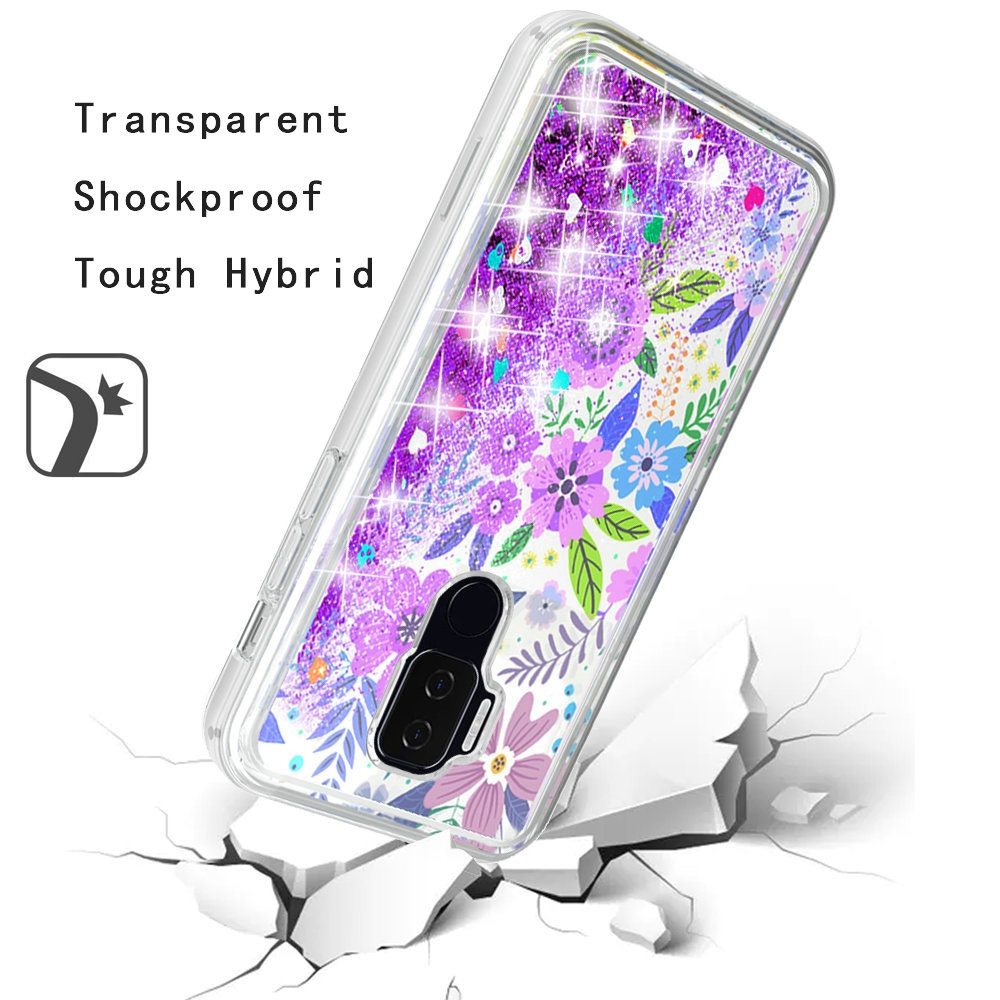 Cricket Influence KaseAult Liquid Quicksand Glitter Cover Case - Colorful Flower Arrangement (1101246)