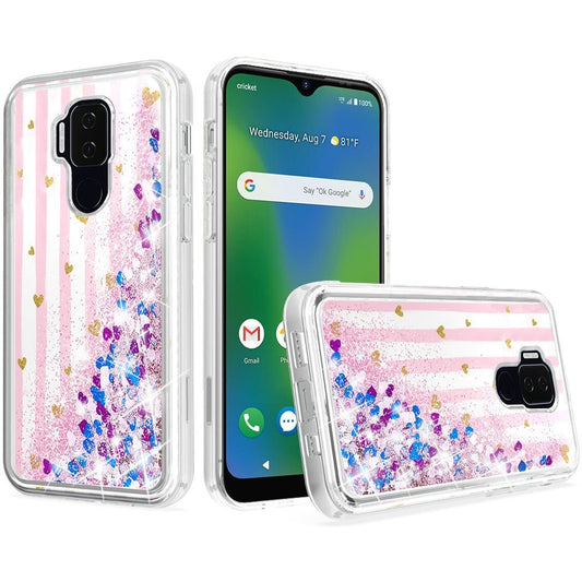 Cricket Influence KaseAult Liquid Quicksand Glitter Cover Case - Gold Love Stripes (1101249)