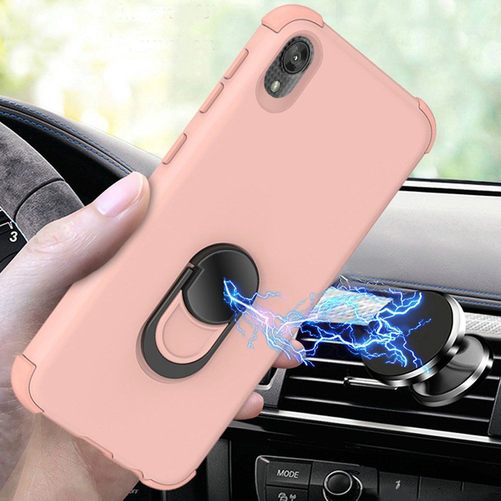 Samsung Galaxy A10e Ring Stand Hybrid w/ Raised Edges - RoseGold (9971)