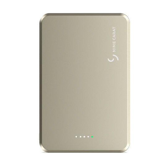 NineCarat Magnetic Power Bank (5K, Ultra Slim) Gold ( 1107492) (MSRP $59.99)