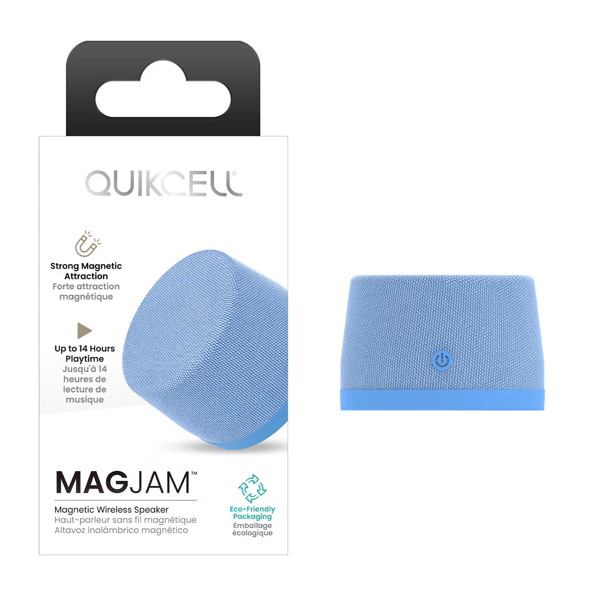 Quikcell MagJam Magnetic Wireless Speaker Cornflower Blue  ( 1103536) (MSRP $39.99)
