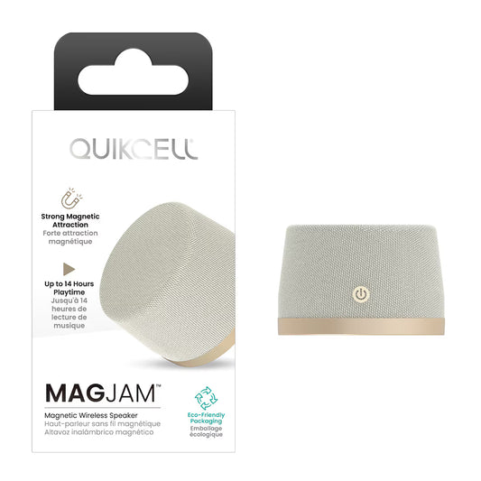 Quikcell Magnetic Wireless Speaker Champagne  ( 1103537) (MSRP $39.99)