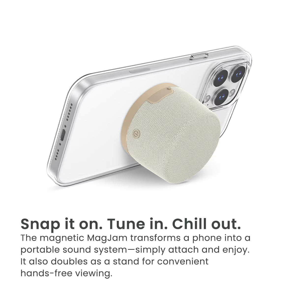 Quikcell Magnetic Wireless Speaker Champagne  ( 1103537) (MSRP $39.99)