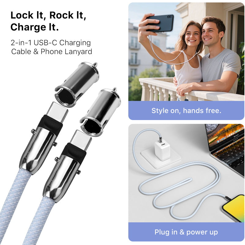MyBat Tether Crossbody Strap + USB-C Charging Cable - 4FT - Blue ( 1107723) (MSRP $39.99)