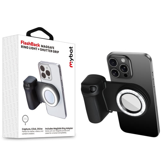 MyBat FlashBack MagSafe Ring Light + Shutter Grip - Black  ( 1103722) (MSRP $69.99)