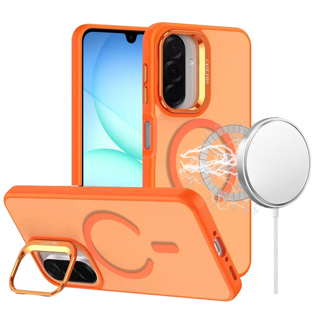 Samsung A17/A16 5G Magnetic Matte Camera Metallic Stand Hybrid Case - Cosmic Orange ( 1107743) (MSRP $49.99)