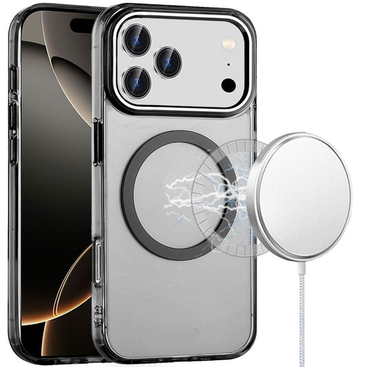 iPhone 17 Pro Max Magnetic Circle Ring Transparent Premium Acrylic with Metal Buttons & Camera Raised Lip - Black ( 1107754) (MSRP $59.99)