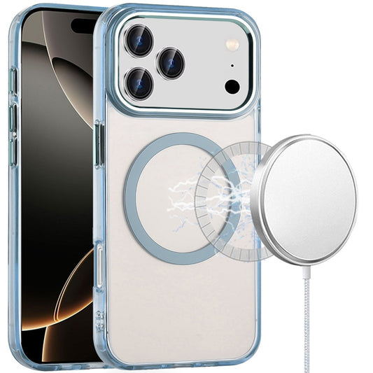 iPhone 17 Pro Max Magnetic Circle Ring Transparent Premium Acrylic with Metal Buttons & Camera Raised Lip - Light Blue ( 1107755) (MSRP $59.99)
