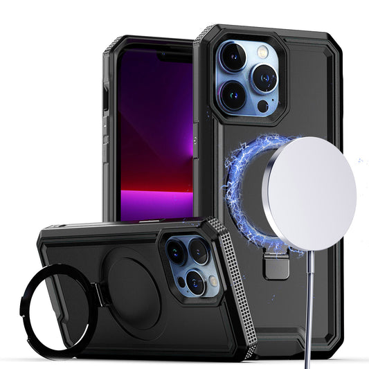 iPhone 15 Pro  Aligned [Magnetic Circle] Kickstand Tough Strong ShockProof Hybrid - Black (1106189)