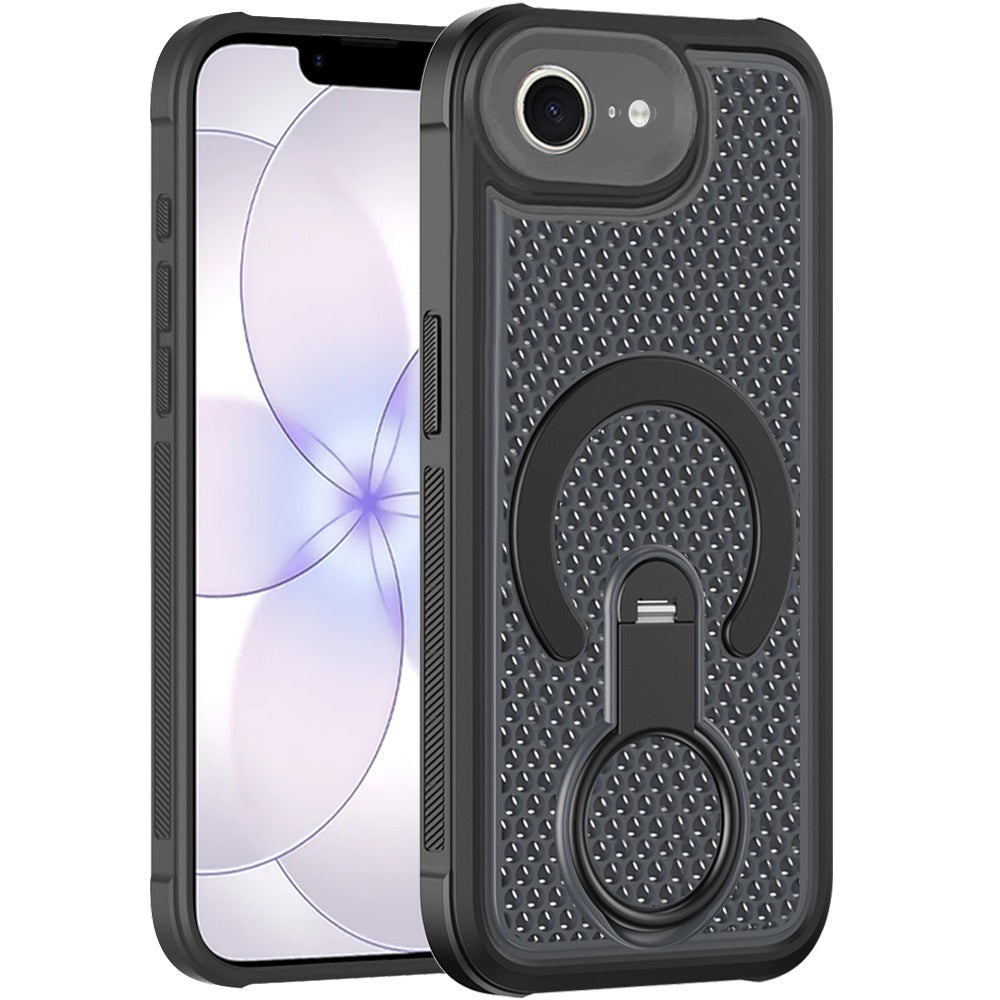 iPhone 17E / 16E  Magnetic Honeycomb Kickstand Hybrid Case - Black (1108277)(MSRP $49.99)