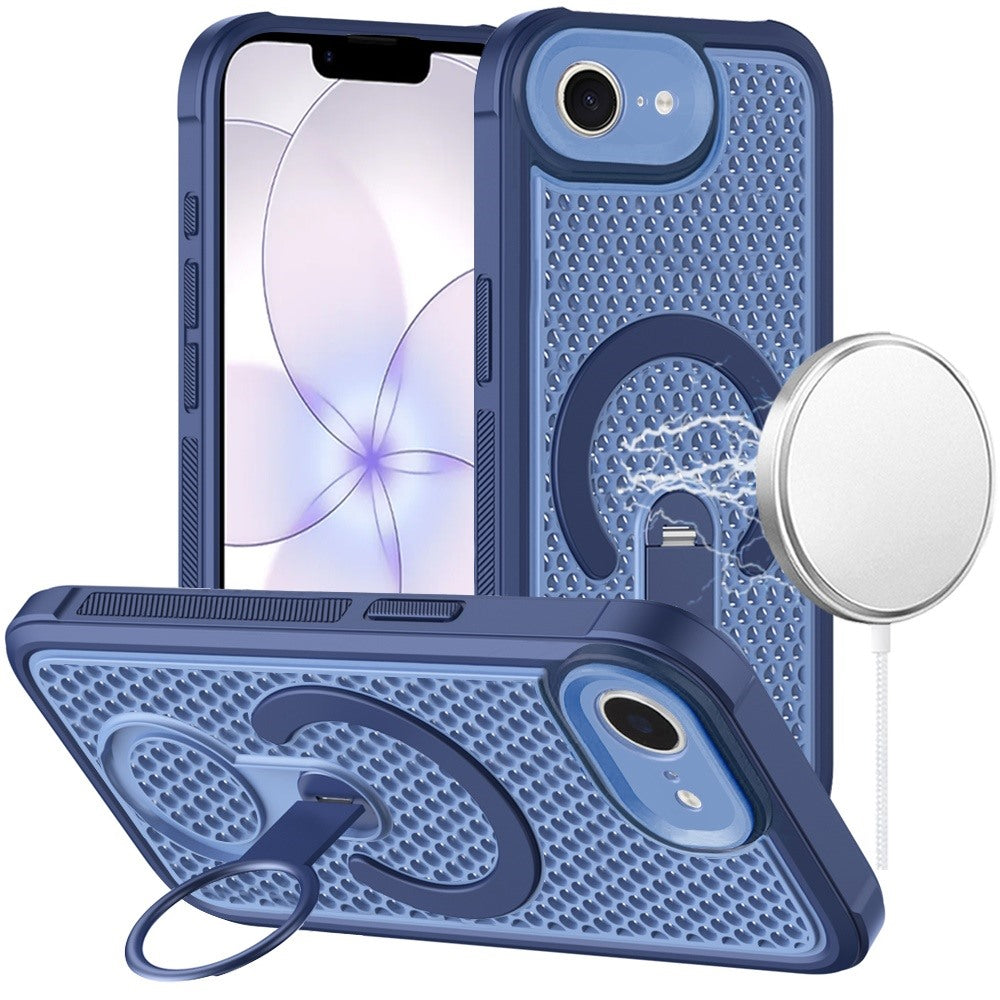 iPhone 17E / 16E  Magnetic Honeycomb Kickstand Hybrid Case - Blue (1108278)(MSRP $49.99)
