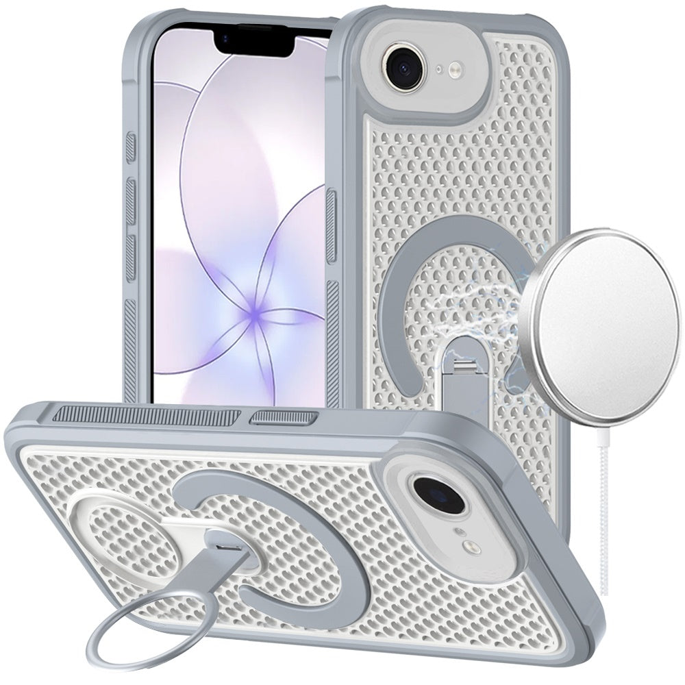 iPhone 17E / 16E  Magnetic Honeycomb Kickstand Hybrid Case - Gray (1108280)(MSRP $49.99)