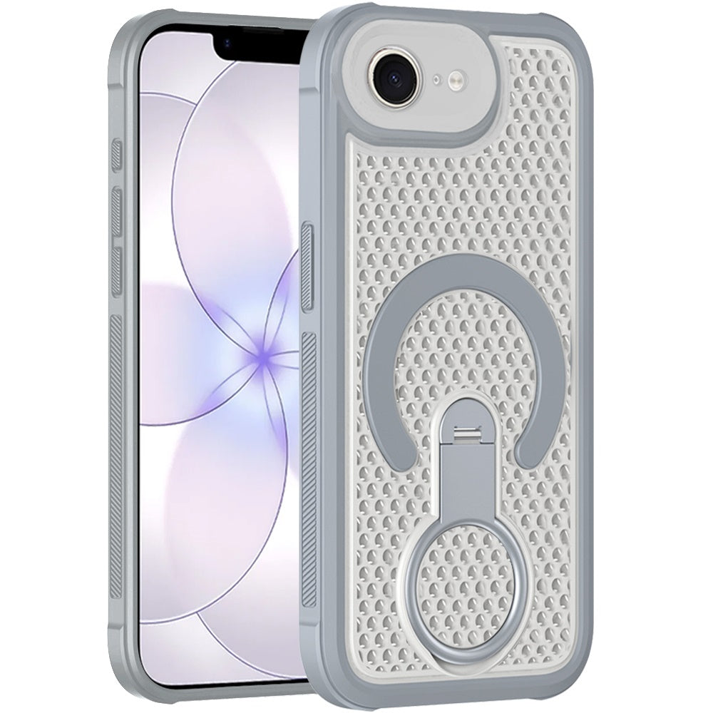 iPhone 17E / 16E  Magnetic Honeycomb Kickstand Hybrid Case - Gray (1108280)(MSRP $49.99)