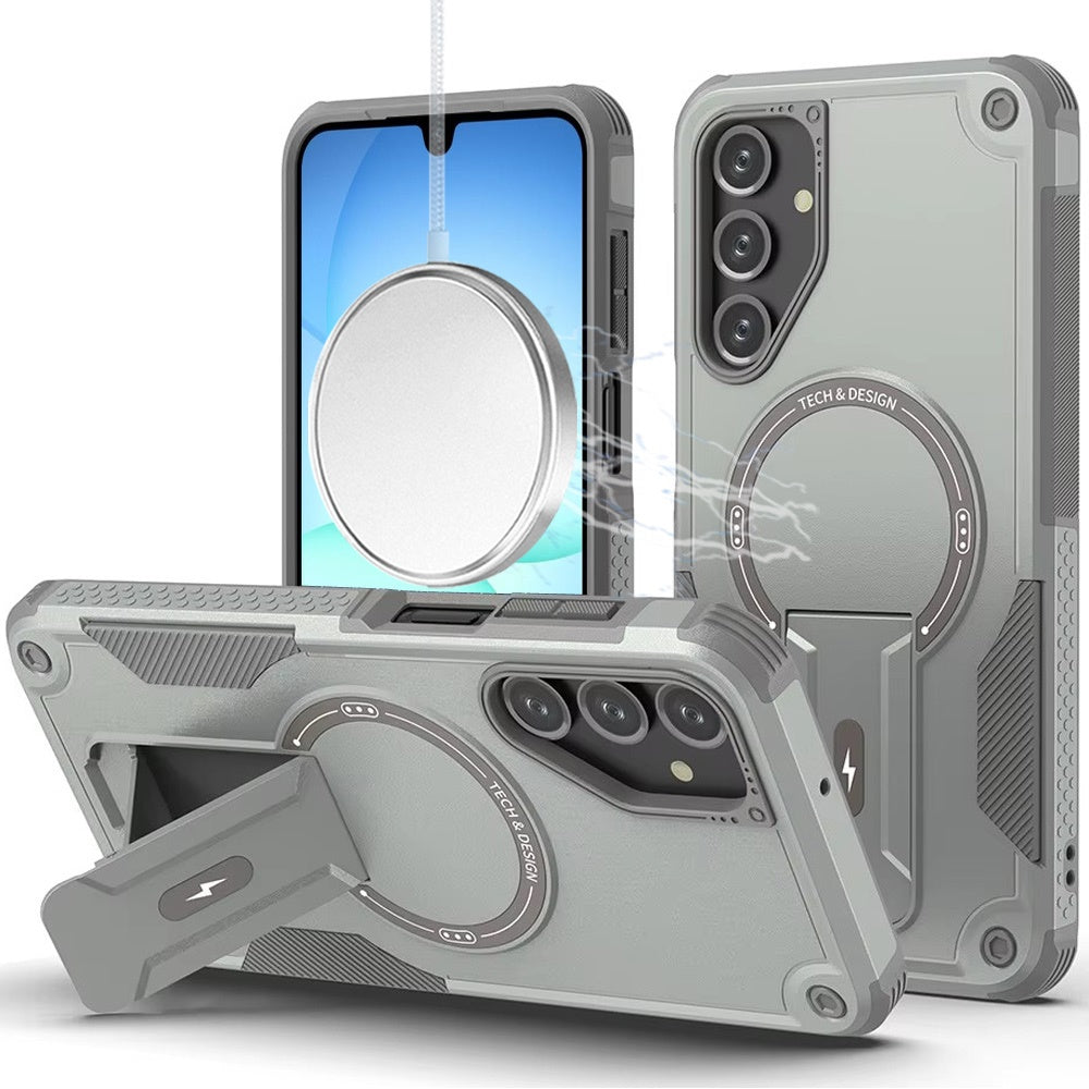 Samsung A17 5G / A16 5G Sturdy Bracket Kickstand Magnetic Hybrid - Grey (1107560) (MSRP 59.99)