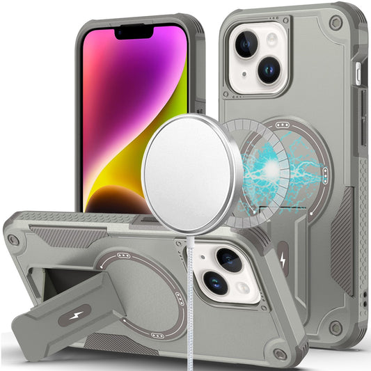 iPhone 13/14/15 and 16E Sturdy Bracket Kickstand Magnetic Hybrid - Grey ( 1107648) (MSRP $59.99)