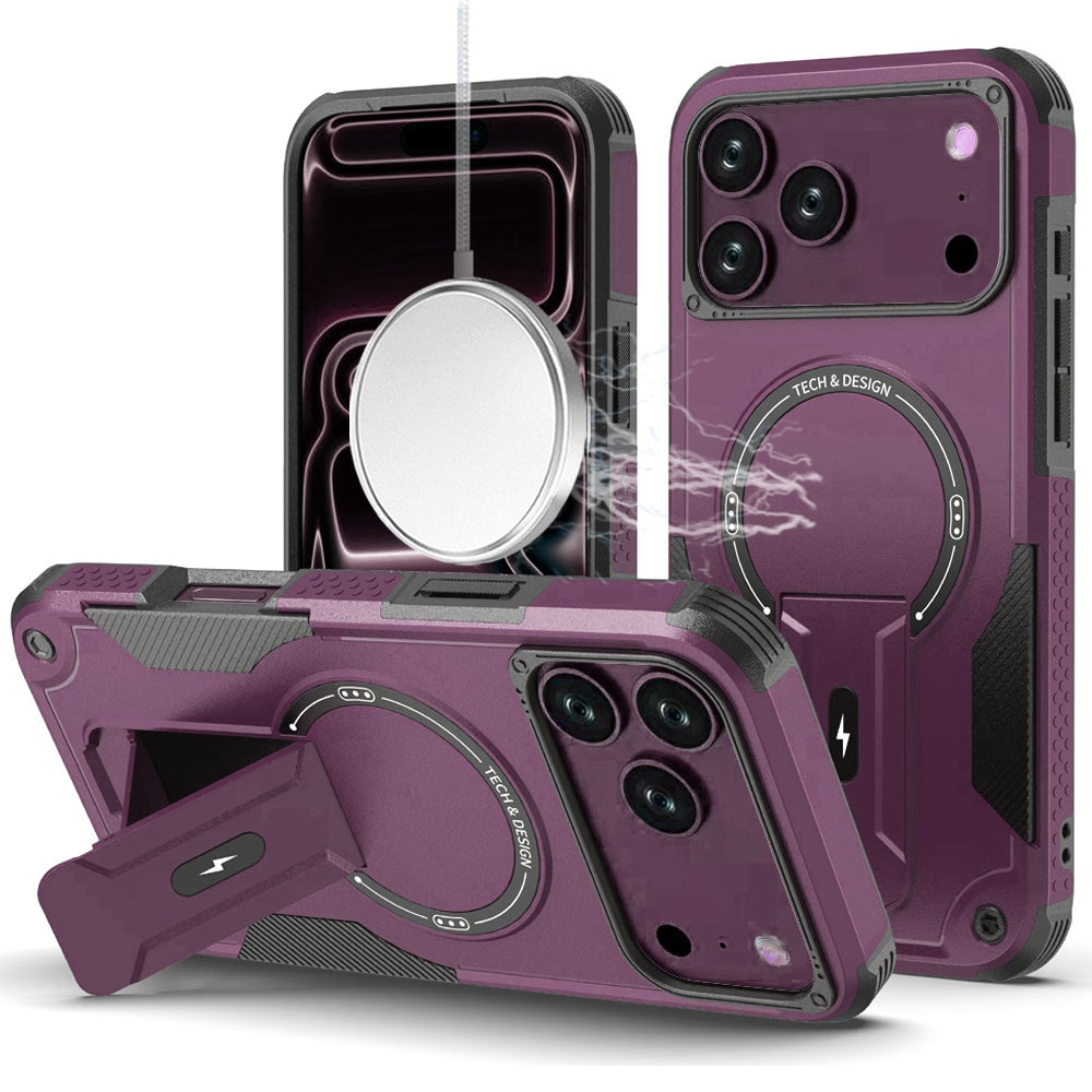 Apple iPhone 18/17 Pro Max Sturdy Bracket Kickstand Magnetic Hybrid - Dark Cherry (1108204) MSRP (59.99)