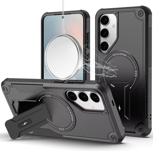 Samsung s25 FE Sturdy Bracket Kickstand Magnetic Hybrid - Black ( 1103415) (MSRP $49.99) )