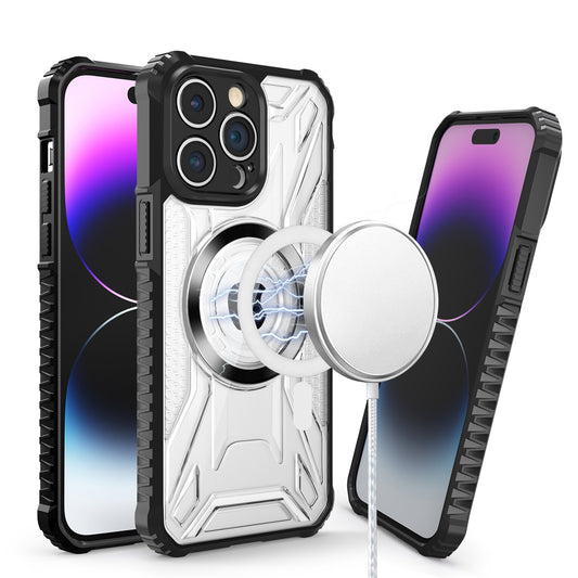 Apple iPhone 11 (XI6.1) [Magnetic Circle] CD Pattern Transparent Rugged Hybrid - Black (1107066)