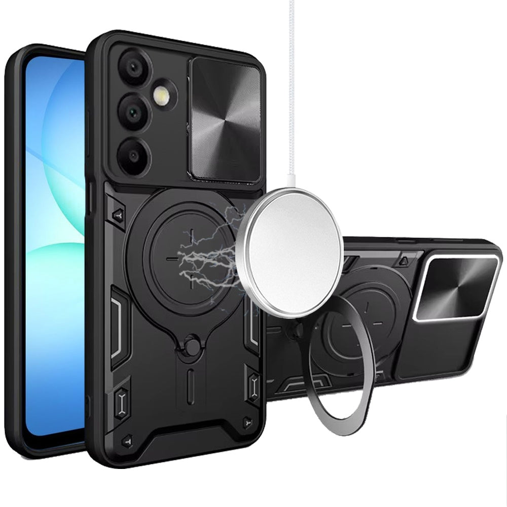 Samsung A17 5G Magnetic Ring Stand Classic Design FULL Camera Protection Hybrid Case - Black ( 1108025) (MSRP $49.99)
