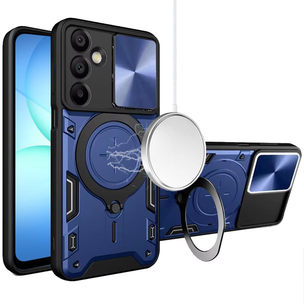 Samsung A17 5G Magnetic Ring Stand Classic Design FULL Camera Protection Hybrid Case - Blue ( 1108026) (MSRP $49.99)