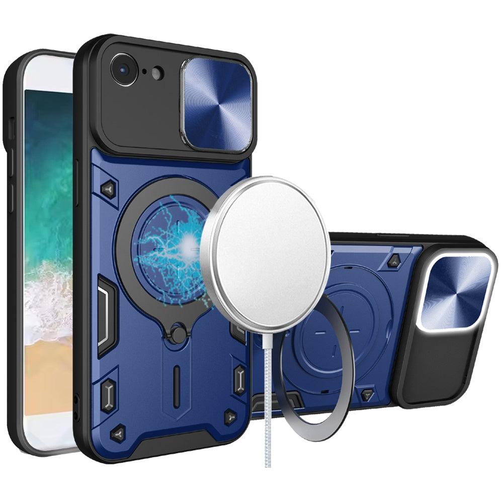 iPhone 17E / 16E Magnetic Ring Stand Classic Design FULL Camera Protection Hybrid Case - Blue ( 1107639) (MSRP $49.99)