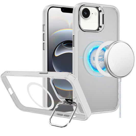 iPhone 17E / 16E / SE4 Fearless Tough HQ Metallic Hybrid with Camera Ring Stand [Magnetic Circle] Case - Clear ( 1107776) (MSRP $59.99)