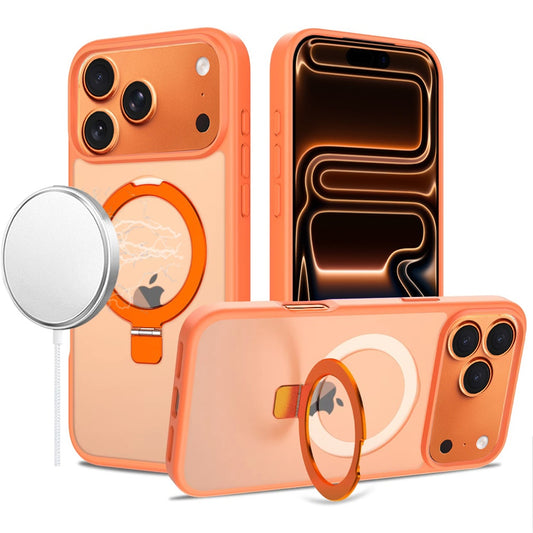 iPhone 17 Pro Max Magnetic Matching Ring Stand Full Rotation Matte Hybrid - Cosmic Orange ( 1107643) (MSRP $59.99)