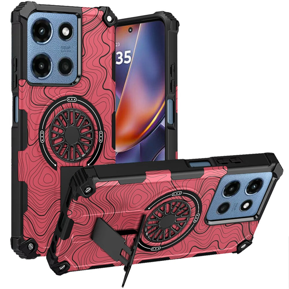 Motorola Moto G 5G 2025 CD Texture Design Magnetic Car Mount Friendly HQ Hybrid - A ( 1103611) (MSRP $59.99)