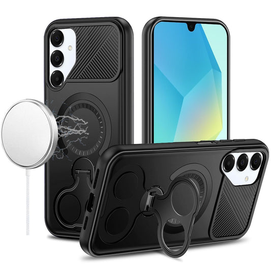 Samsung A16 5G Car Mount with 2-Ring Stand Hybrid Case - Black ( 1103676) (MSRP $49.99)