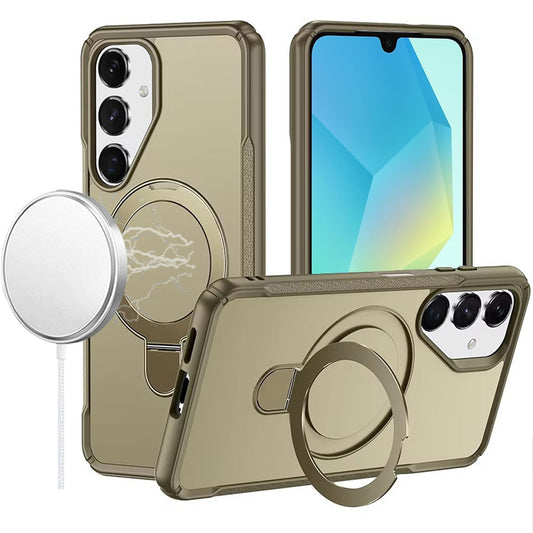 Samsung A16 5G Matte Finish Simplified Magnetic Ring With Stand Hybrid Case - Khaki ( 1103679) (MSRP $59.99)